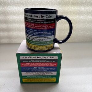 Bible The Gospel Story By Colors Coffee Mug Cup 4" Black New without tags
